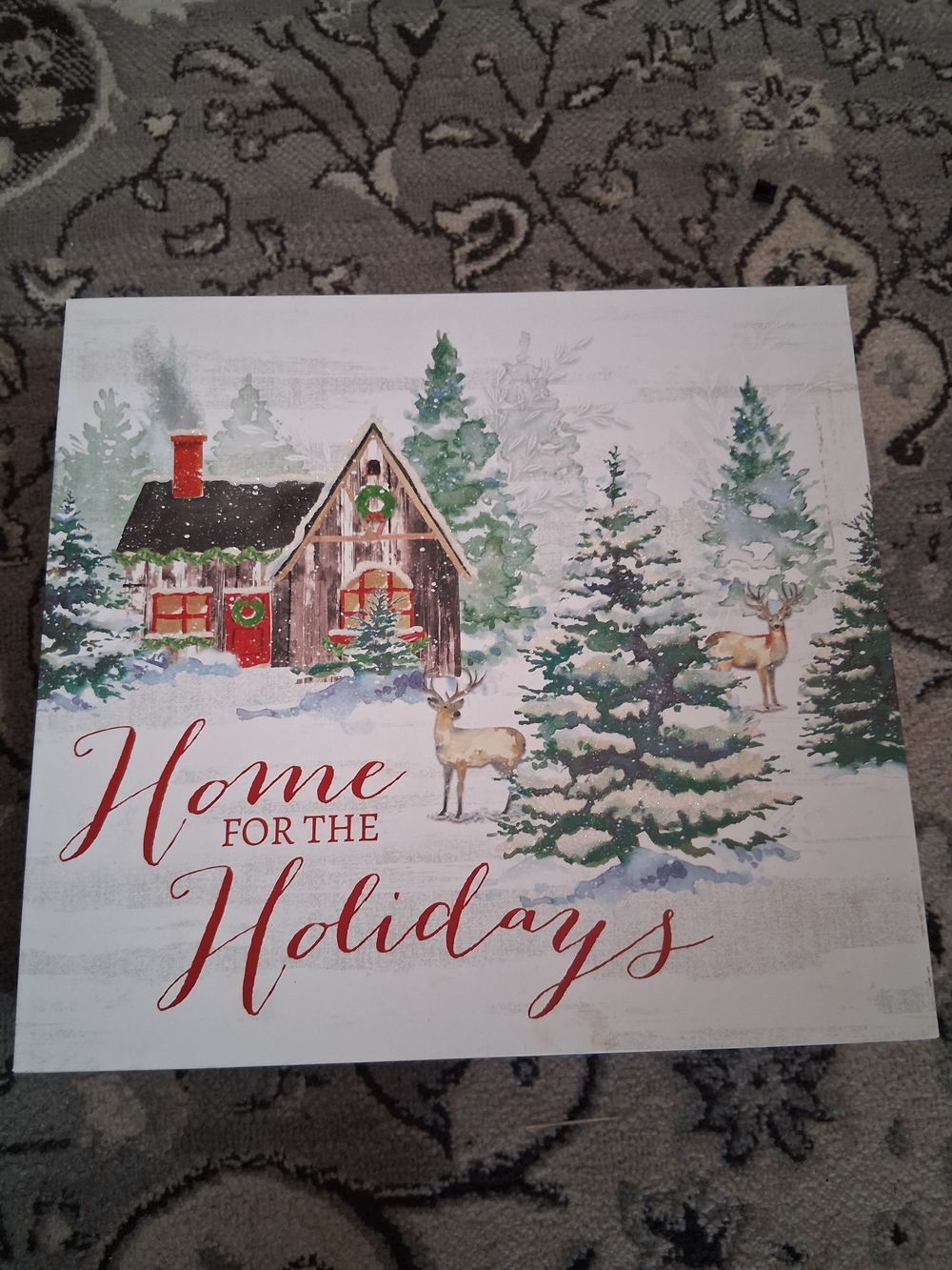 Ashland Home for the Holidays Winter Cabin Wall Art - Red, Green, White